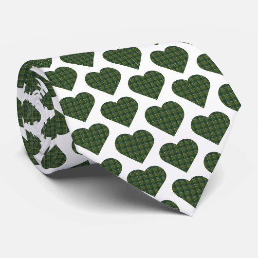 Heart Shaped Plaid Dark Green Neck Tie Stropdas (Opgerold)