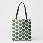 Heart Shaped Plaid Dark Green Tote Bag (Voorkant)