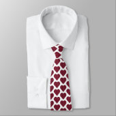 Heart Shaped Plaid Dark Red Burgundy Neck Tie Stropdas (Gebonden)