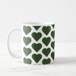 Heart Shaped Plaid Green Evergreen Koffiemok