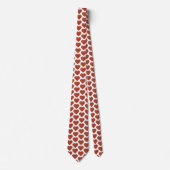 Heart Shaped Plaid Orange Burgundy Neck Tie Stropdas (Voorkant)