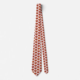 Heart Shaped Plaid Orange Burgundy Neck Tie Stropdas