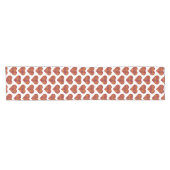 Heart Shaped Plaid Orange Burgundy Table Runner Korte Tafelloper (Horizontaal)