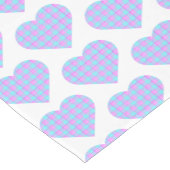 Heart Shaped Plaid Pink Blue Pastel Table Runner Korte Tafelloper (Hoek)