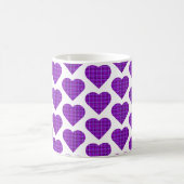 Heart Shaped Plaid Purple Pink Black Koffiemok (Center)