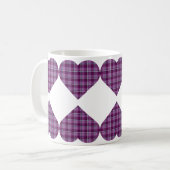 Heart Shaped Plaid Purple Pink Koffiemok (Voorkant links)