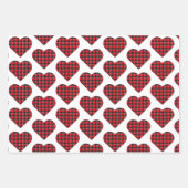 Heart Shaped Plaid Red Black Buffalo Inpakpapier Vel (Voorkant 2)