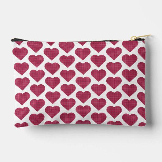 Heart Shaped Plaid Red Pink Etui (Achterkant)