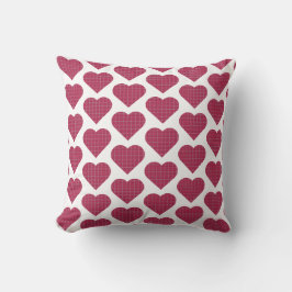 Heart Shaped Plaid Red Pink  Kussen