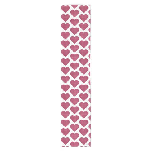 Heart Shaped Plaid Red Pink Table Runner Korte Tafelloper (Voorkant)