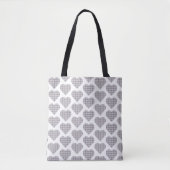 Heart Shaped Plaid White Blue Classic Tote Bag (Voorkant)