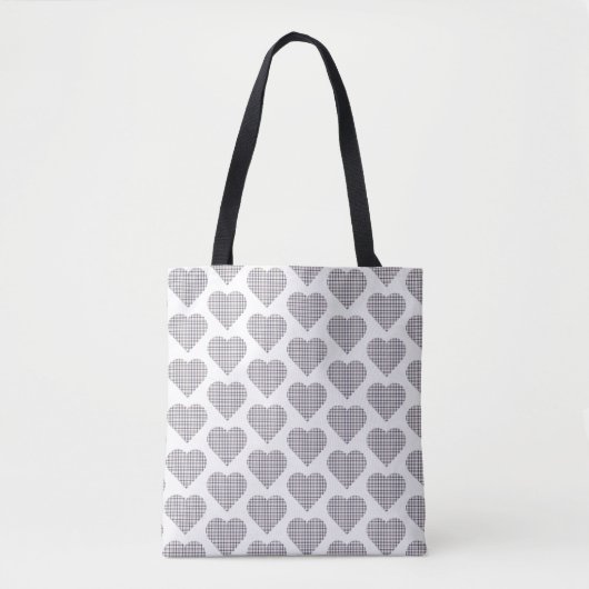 Heart Shaped Plaid White Blue Classic Tote Bag (Voorkant)