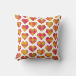 Heart Shaped Plaid Yellow Orange Kussen
