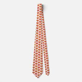 Heart Shaped Plaid Yellow Pink Preppy Neck Tie Stropdas
