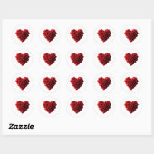 Heart Shaped Red Roses- Ronde Sticker (Vel)