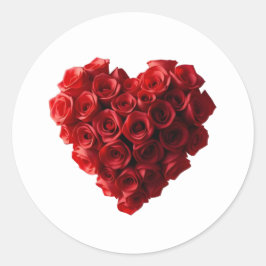 Heart Shaped Red Roses- Ronde Sticker