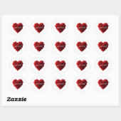 Heart Shaped Red Roses- Ronde Sticker (Vel)