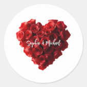 Heart Shaped Red Roses- Ronde Sticker (Voorkant)