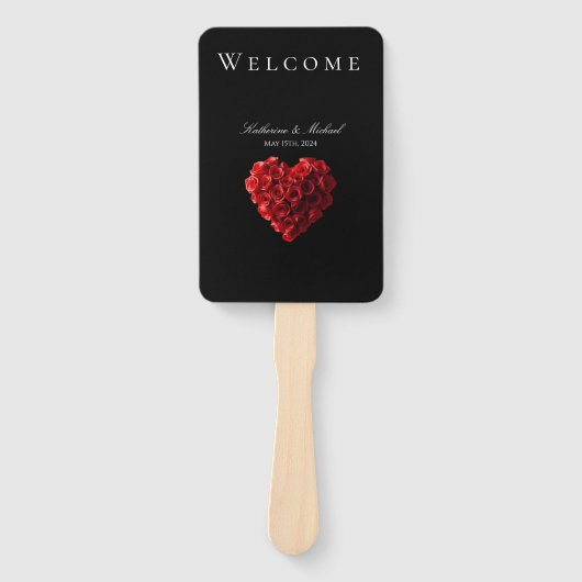 Heart Shaped Red Roses-Wedding- Handwaaier (Voorkant)