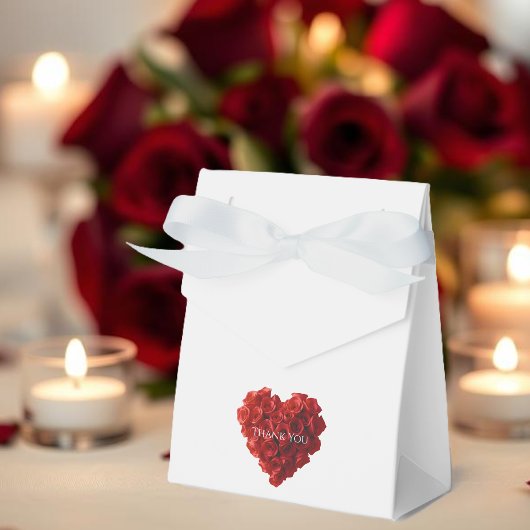 Heart Shaped Red Roses-Wedding Thank you Bedankdoosjes