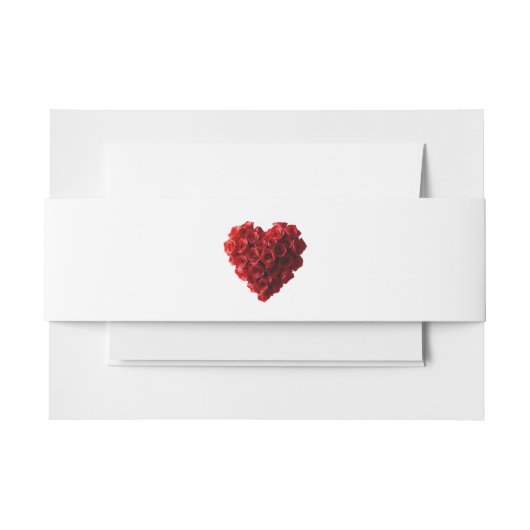 Heart Shaped Red Roses-Wedding- Uitnodigingen Wikkel (Voorkant Voorbeeld)