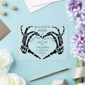 Heart Shaped Skeleton Hands Creepy Gothic Weddensc Acryl Uitnodigingen (Insitu (Huwelijk))