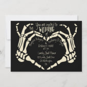 Heart Shaped Skeleton Hands Creepy Gothic Weddensc Kaart (Voorkant)