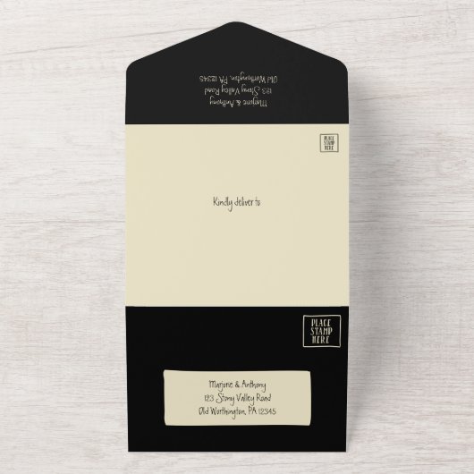 Heart Shaped Skeleton Hands Heart Wedding All In One Uitnodiging (Buitenkant)