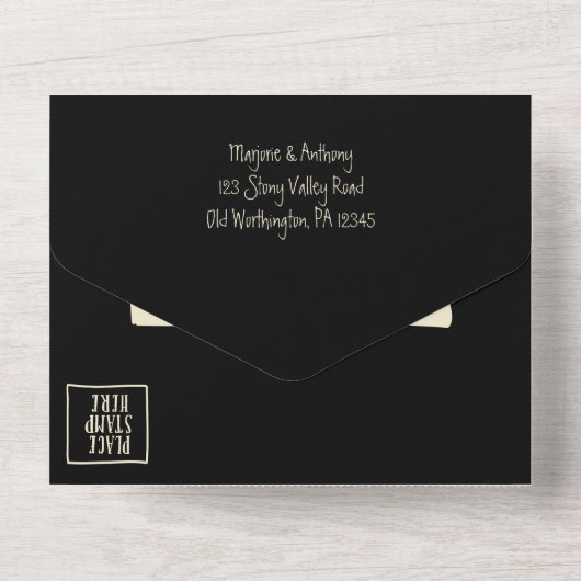 Heart Shaped Skeleton Hands Heart Wedding All In One Uitnodiging (Achterkant)