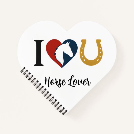 Heart Shaped Spiral Bound Notebook for Horse Lover Notitieboek (Voorkant)