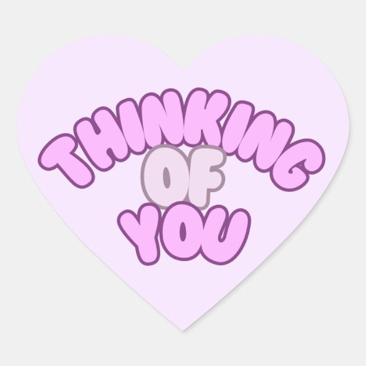 Heart-Shaped “Thinking of You” Sticker (Voorkant)