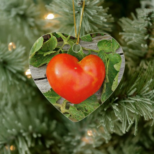 Heart Shaped Tomato Keramisch Ornament (Boom)