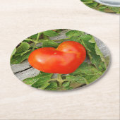 Heart Shaped Tomato Ronde Kartonnen Onderzetter (Gebogen)