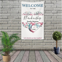 Heart Shaped Tree Family Reunion Sjabloon Banner