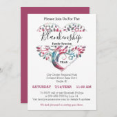 Heart Shaped Tree Family Reunion Template Kaart (Voorkant / Achterkant)