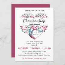 Heart Shaped Tree Family Reunion Template