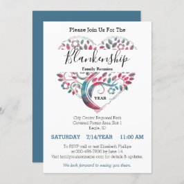 Heart Shaped Tree Family Reunion Template Kaart
