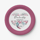 Heart Shaped Tree Family Reunion Template Papieren Bordje (Voorkant)