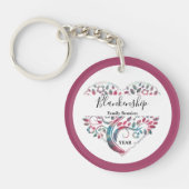 Heart Shaped Tree Family Reunion Template Sleutelhanger (Voorkant)