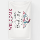 Heart Shaped Tree Family Reunion Template Spandoek (Verticaal)