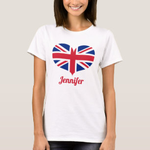 Heart Shaped UK Flag   Gepersonaliseerd T-shirt