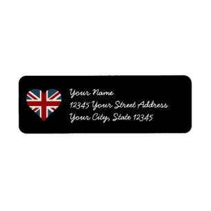 Heart Shaped Union Jack Flag Etiket