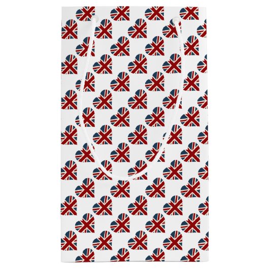 Heart Shaped Union Jack Flag Klein Cadeauzakje (Achterkant)
