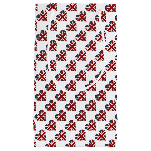 Heart Shaped Union Jack Flag Klein Cadeauzakje (Voorkant)