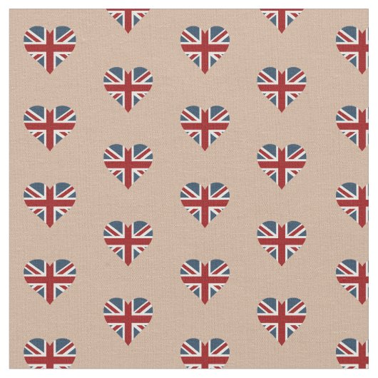 Heart Shaped Union Jack Flag Stof (Close Up)