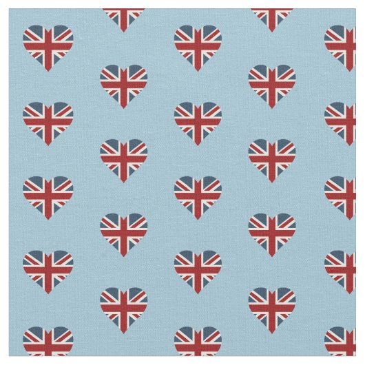 Heart Shaped Union Jack Flag Stof (Close Up)