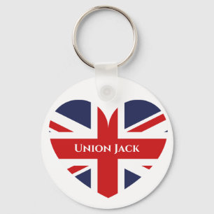 Heart Shaped Union Jack Sleutelhanger