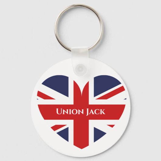 Heart Shaped Union Jack Sleutelhanger (Voorkant)