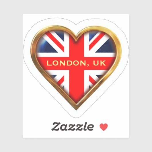 Heart-Shaped Union Jack Sticker (Vel)