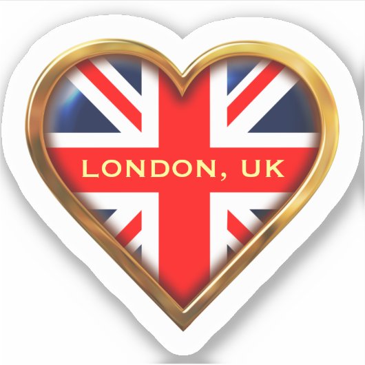 Heart-Shaped Union Jack Sticker (Voorkant)